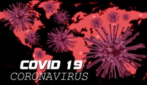 World map showing coronavirus spread