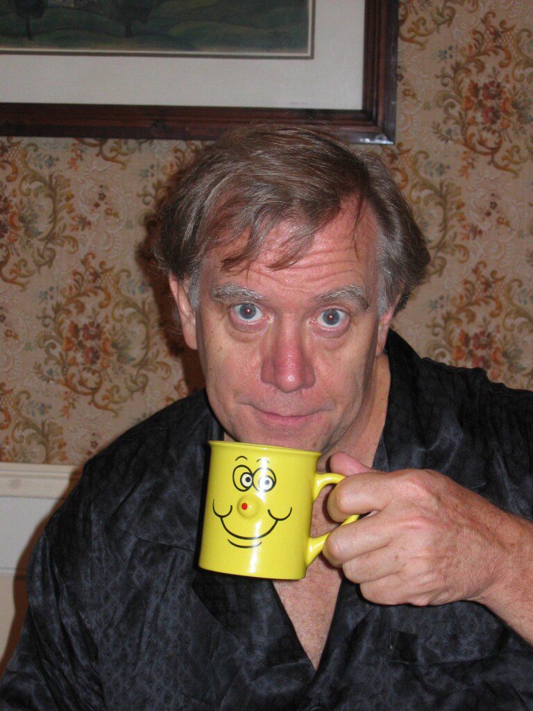 Terry Russia is in the picture with a cup of tea